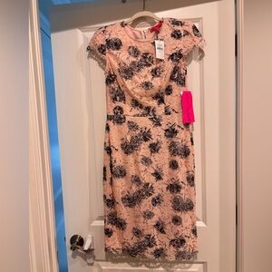 NWT Betsey Johnson dress in pink lace size 4.